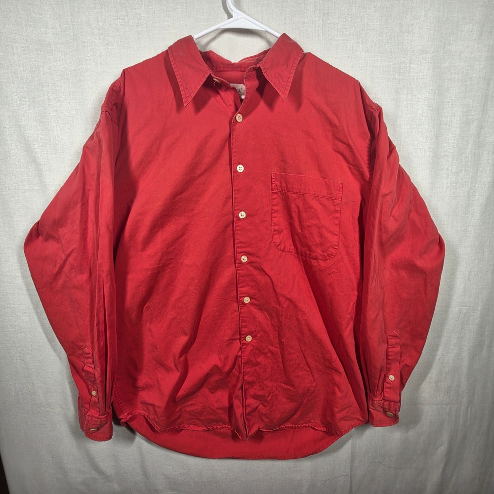 Vintage J Crew Shirt Mens Large Timeless Classic Y2K Long Sleeve Solid Pocket
